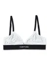Tom Ford Classic Triangle Signature Bra With Adjustable Straps In White