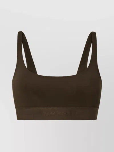 Tom Ford Signature Bralette With Adjustable Straps And Elastic Band In Green