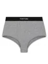 Tom Ford Logo-waist Briefs In Grey