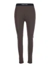 Tom Ford 'signature' Brown Leggings With Logo Lettering On The Waist