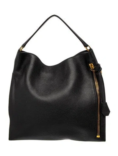 Pre-owned Tom Ford Signature Hobo In Black