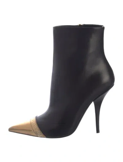 Pre-owned Tom Ford Signature Logo Leather Boots In Black