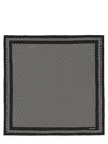 Tom Ford Signature Patterned Silk Scarf With Contrasting Border In Black