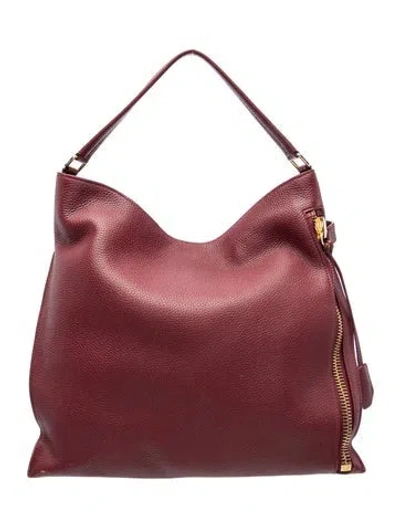 Pre-owned Tom Ford Signature Shoulder Bag In Burgundy