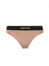 Tom Ford Signature Boy Short Beige Briefs With Logo Waistband In Stretch-jersey Woman