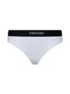 Tom Ford Signature White Thong With Branded Waistband In Stretch Modal Woman In White