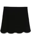 Tom Ford Elegant Mini Skirt With Scalloped Hem And Elastic Waistband In Black