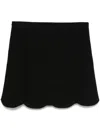Tom Ford Elegant Mini Skirt With Scalloped Hem And Elastic Waistband In Black