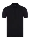 Tom Ford Classic Black Pique Polo With Textured Finish In Black