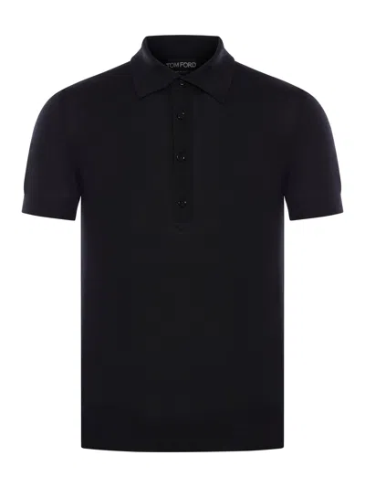Tom Ford Cashmere And Silk-blend Polo Shirt In Black