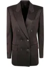 Tom Ford Double-breasted Blazer With Structured Shoulders In Black