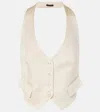 Tom Ford Silk And Wool Twill Vest In Beige