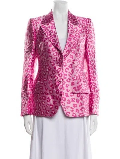 Pre-owned Tom Ford Silk Animal Print Blazer W/ Tags In Pink