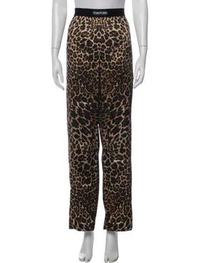 Pre-owned Tom Ford Silk Animal Print Pajamas In Black
