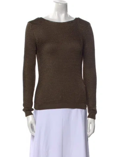 Pre-owned Tom Ford Silk Bateau Neckline Sweater In Brown