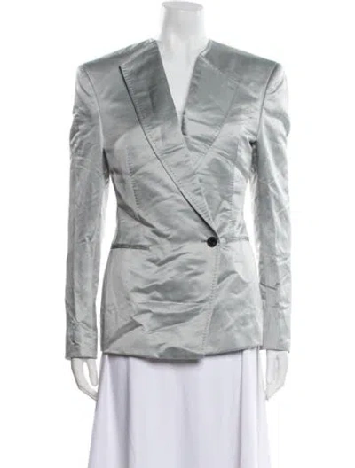Pre-owned Tom Ford Silk Blazer In Gray