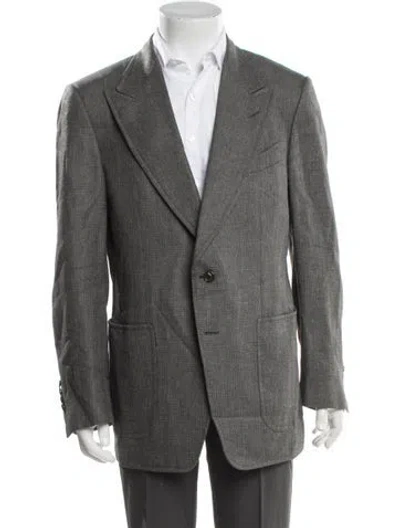 Pre-owned Tom Ford Silk Blazer In Gray