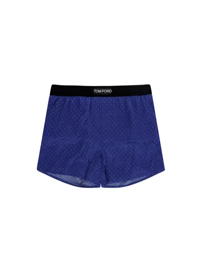 Tom Ford Silk Blend Boxer In Blue