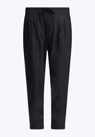 Tom Ford Silk-blend Casual Pants In Black