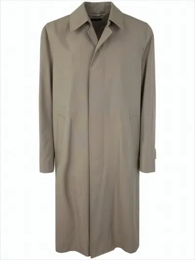 Tom Ford Concealed-fastening Trench Coat In Gray