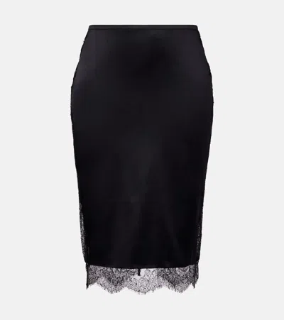Tom Ford Silk-blend Crêpe Satin Pencil Skirt In Black