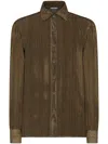 Tom Ford Silk-blend Long-sleeve Shirt In 金色