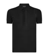 Tom Ford Black Short-sleeves Polo In Cotton Piquet Jersey In Black