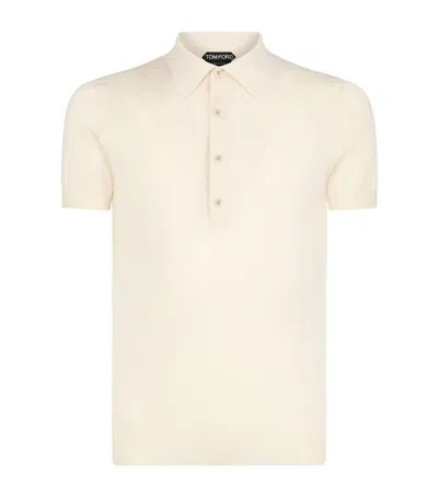 Tom Ford Silk-blend Polo Shirt In Neutral