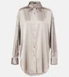 Tom Ford Silk-blend Satin Shirt In Gray