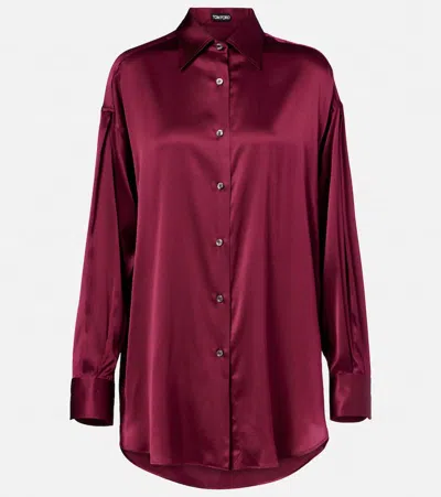 TOM FORD SILK-BLEND SATIN SHIRT