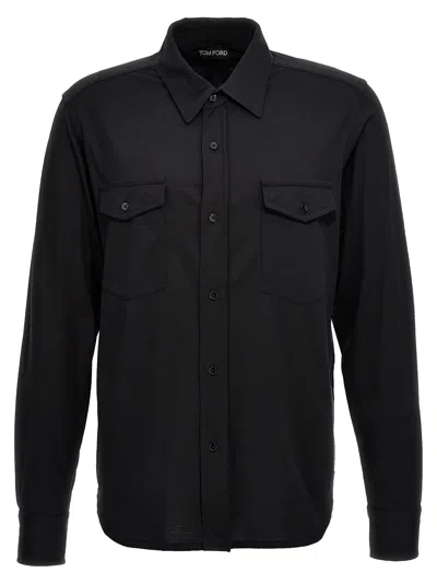 Tom Ford Silk Blend Shirt In Black
