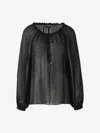 Tom Ford Semi-transparent Silk Blouse In Black