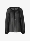 Tom Ford Silk Blouse With Drawstring In Black
