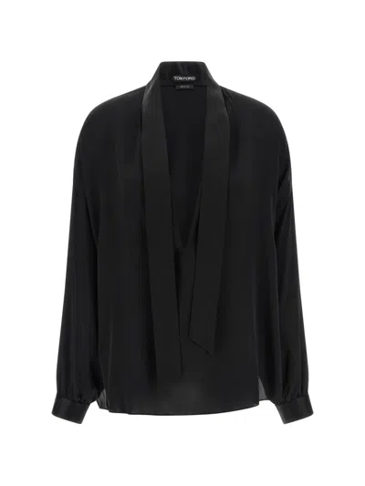Tom Ford Silk Blouse In Black