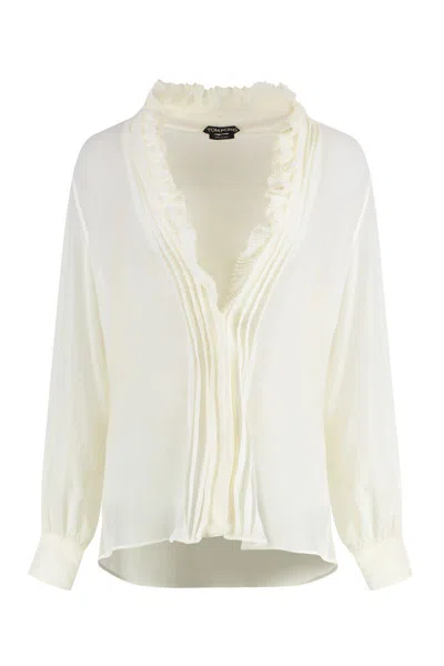 Tom Ford Silk Blouse In Neutral