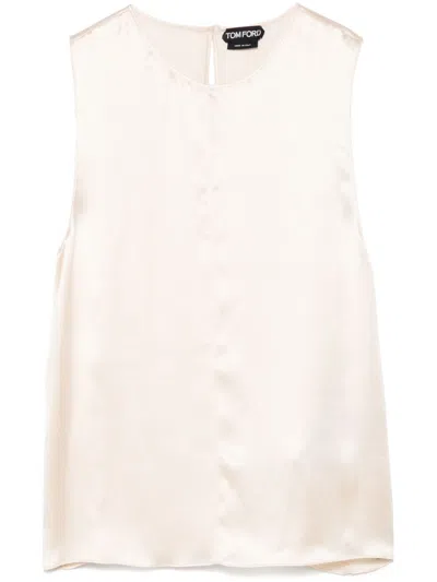 Tom Ford Silk Blouse In Neutrals