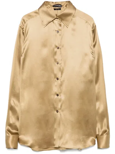 Tom Ford Silk Blouse In Neutrals