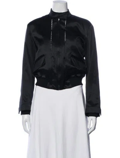 Pre-owned Tom Ford Silk Bomber Jacket In Black