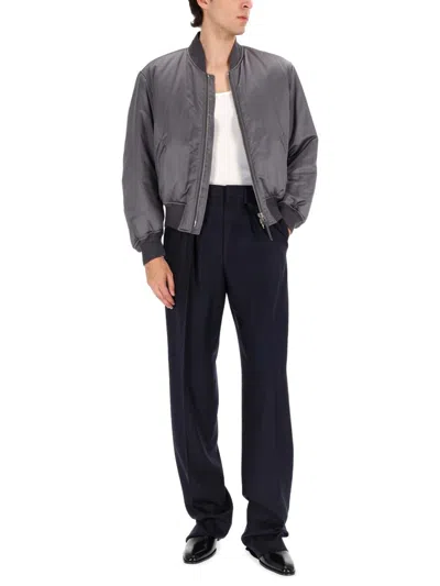 Tom Ford Silk Bomber Jacket In Gray