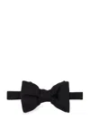 Tom Ford Adjustable Silk Bow Tie With Textured Fabric In Black