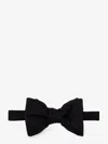 Tom Ford Adjustable Silk Bow Tie With Textured Fabric In Black