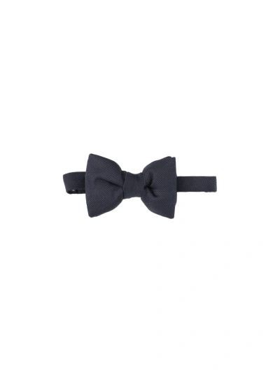Tom Ford Silk Bow Tie In Blue