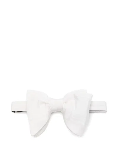 Tom Ford Silk Bow Tie In White