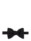 Tom Ford Adjustable Silk Bow Tie With Textured Fabric In Black
