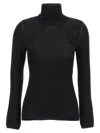 Tom Ford Turtleneck Long-sleeve Fine Cashmere-silk Top In Black
