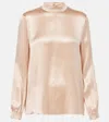 Tom Ford Silk Charmeuse Blouse In Pink