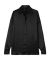 Tom Ford Silk-charmeuse Shirt In Black