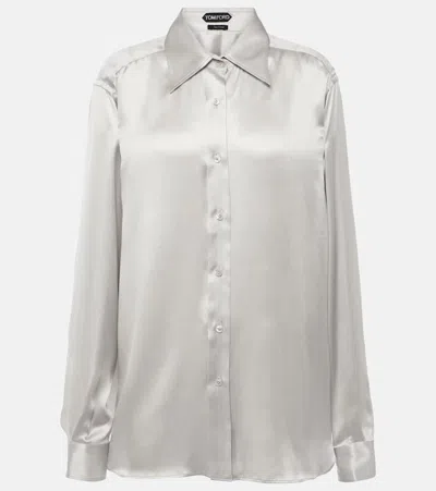 Tom Ford Grey Long-sleeve Silk Shirt