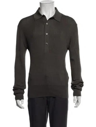 Pre-owned Tom Ford Silk Collar Polo Shirt In Gray