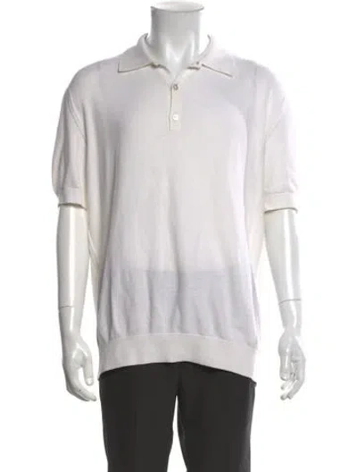 Pre-owned Tom Ford Silk Collar Polo Shirt In Neutral